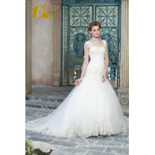 ED Bridal White Lace Appliques Bead Work Floor Length Mermaid Wedding Dresses